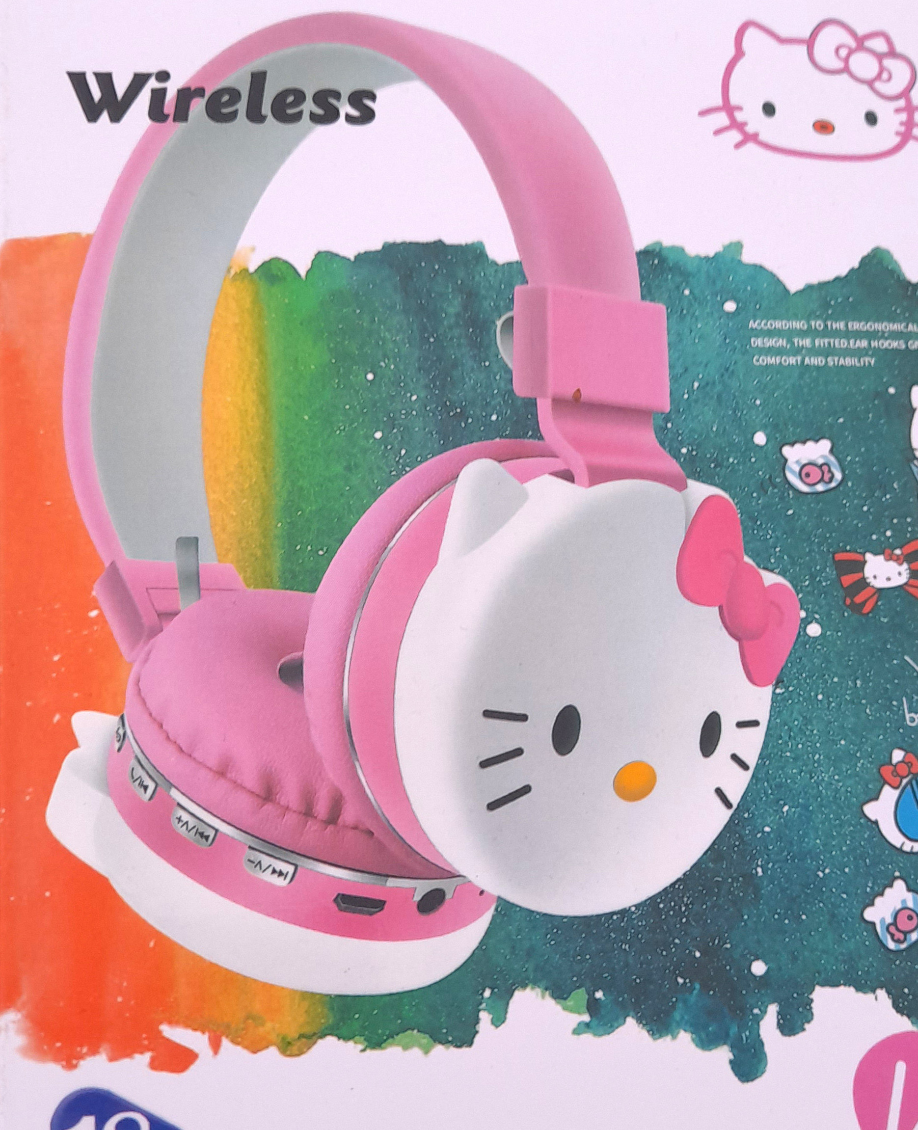 hellkitpink1-ed Милые беспроводные наушники Hello Kitty розовые — изображение 1