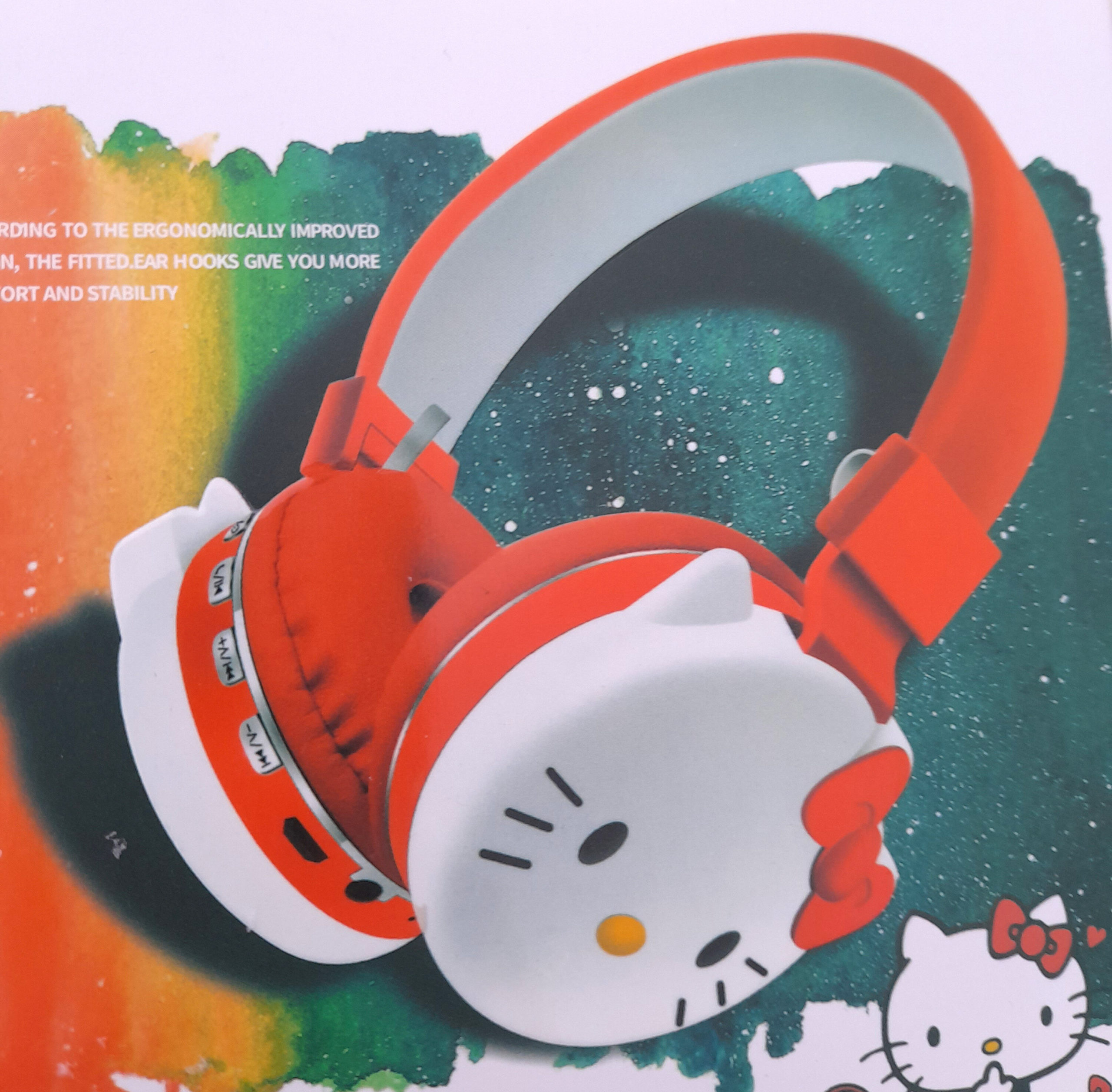 orig236532 Милые беспроводные наушники Hello Kitty красные — изображение 1